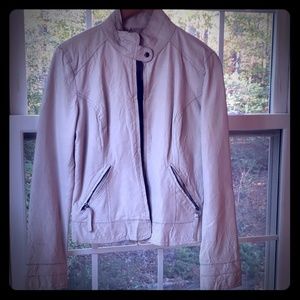 BB Dakota Moto cream leather jacket MED